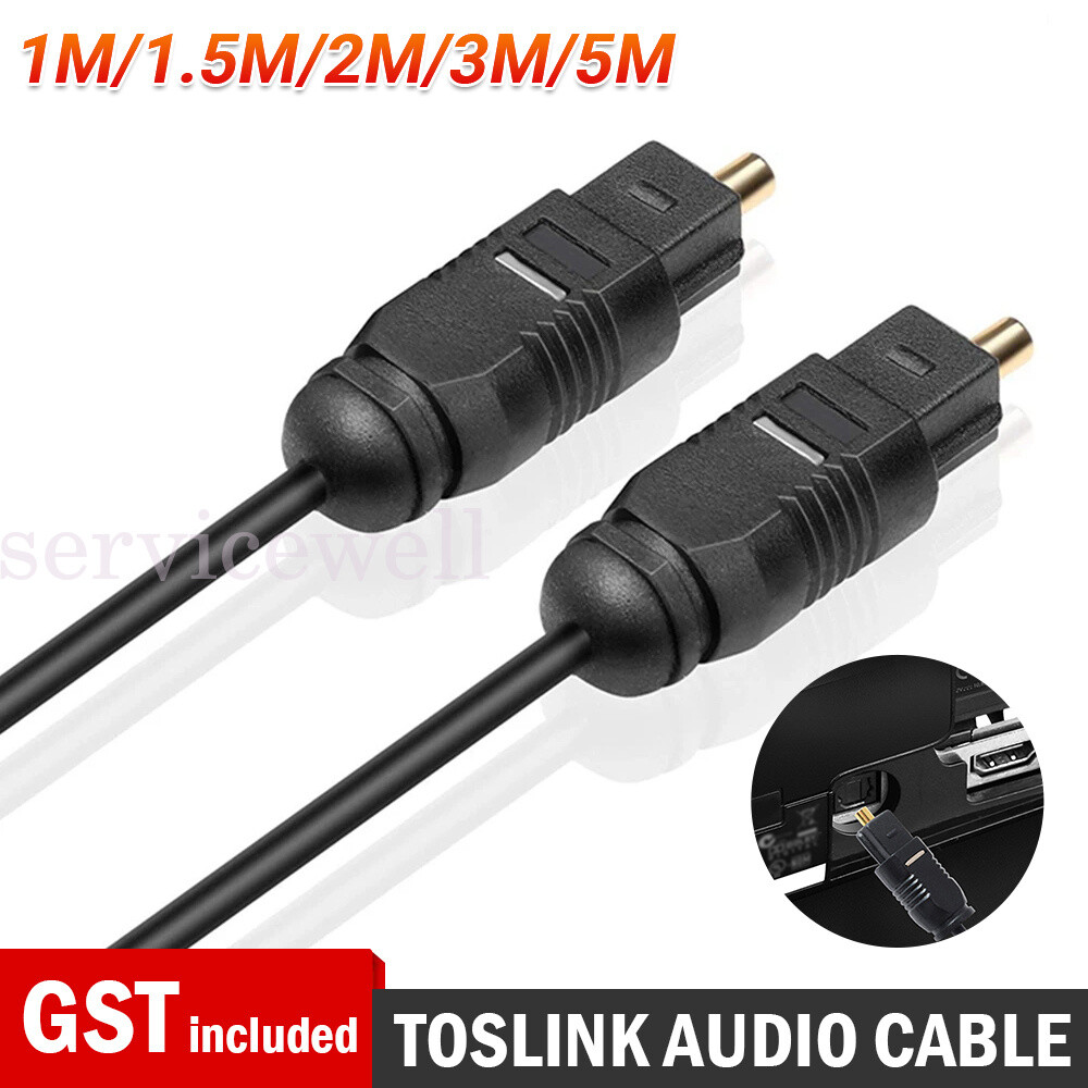 Ultra Premium Optical Fibre Digital Audio Cable Lead Cord Toslink Black S/PDIF
