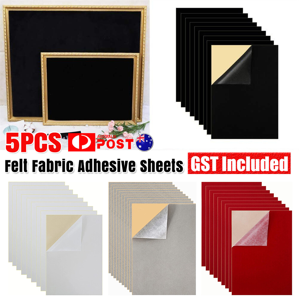 Felt Fabric Adhesive Sheets Multipurpose Velvet Sheet Sticky Glue Back