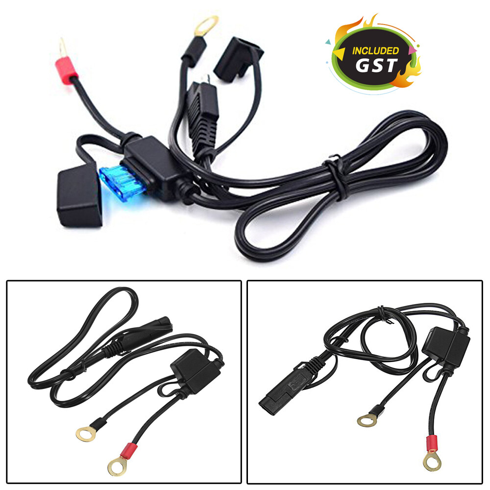 Motorcycle Battery Terminal Ring Harness Connector Charger SAE To Ring Cable 12V