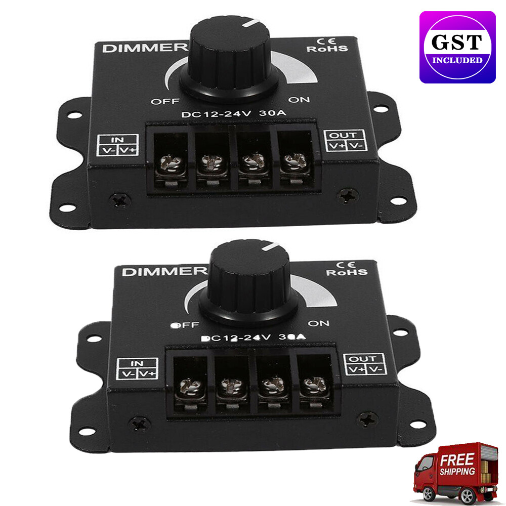 2PCS Manual LED Light Strip Dimmer Switch Lamp Brightness Adjustable Controller