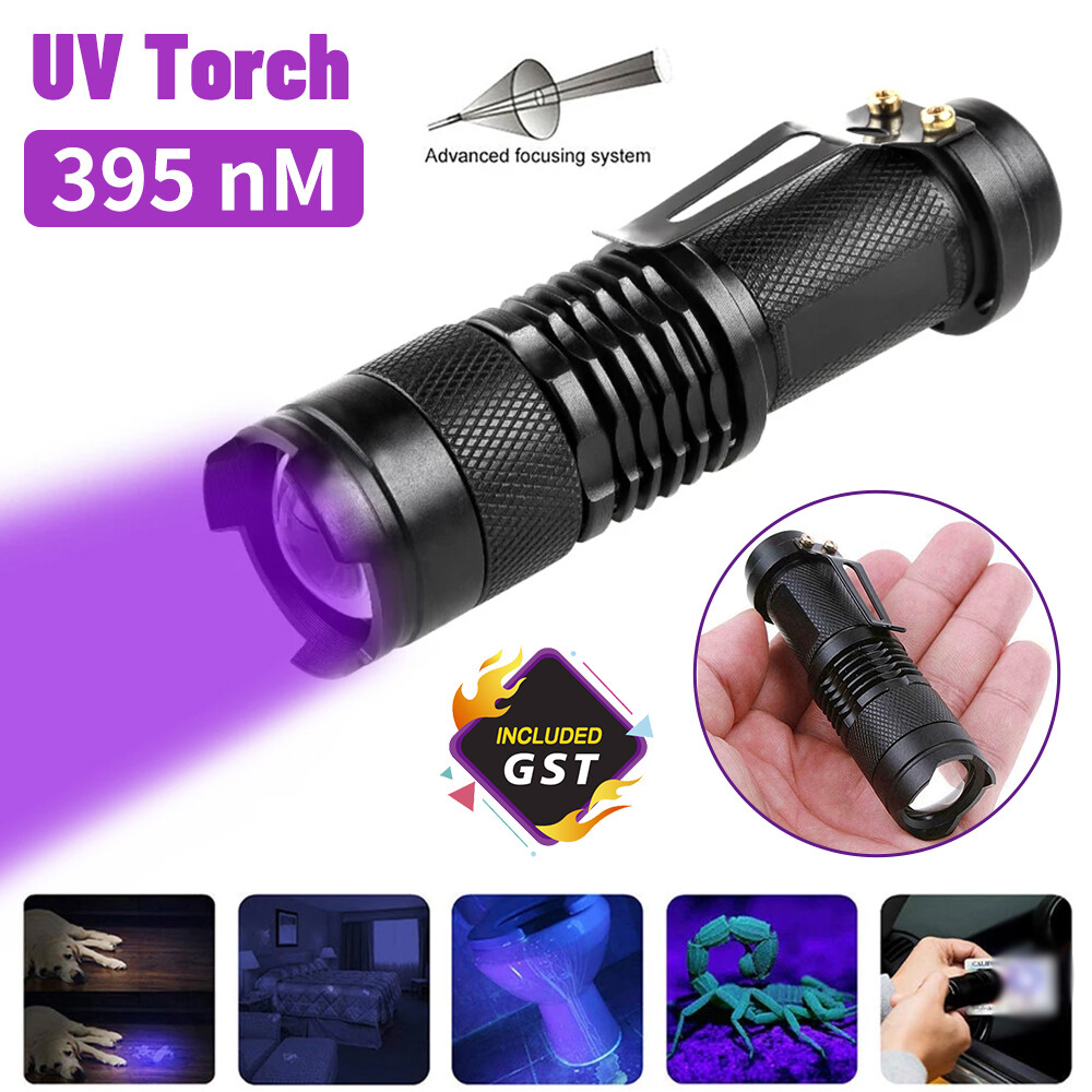 UV Ultra Violet LED Flashlight Blacklight Light 365nM Inspection Lamp Torch