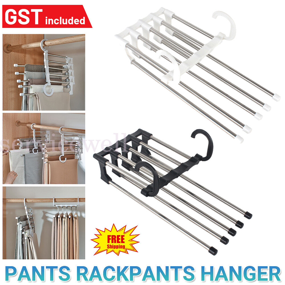 Magic Wardrobe Pants rack shelves Hanger 5 in 1 Multi-functional Stainless-Steel