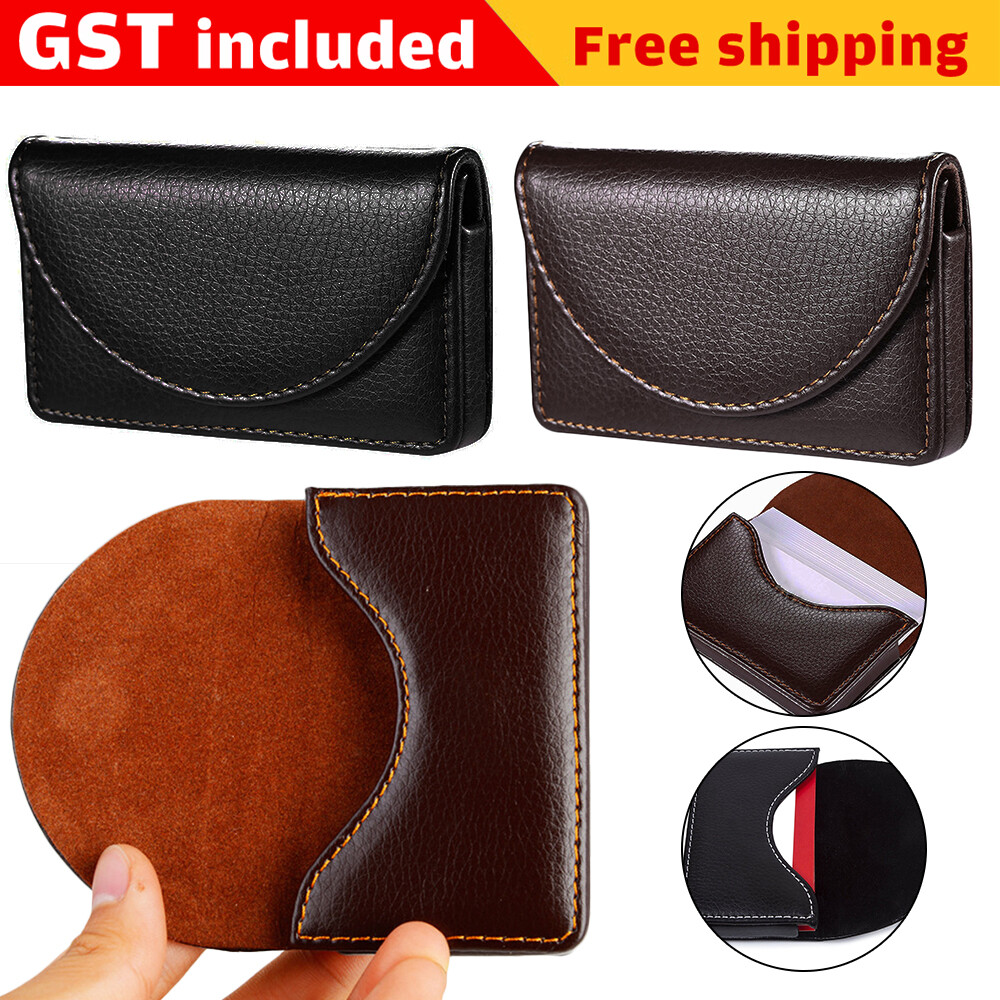 Men's Slim ID Credit Card Holder Pocket Case Purse Wallet Business Card Leather