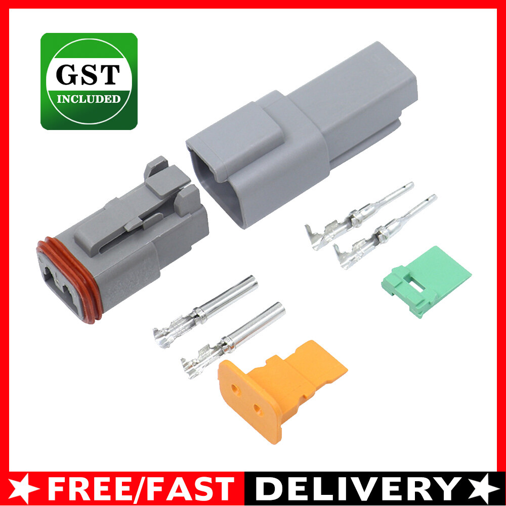 5x/Set Electrical Connector Plug Waterproof For Deutsch DT 2 Way Pin Male Female