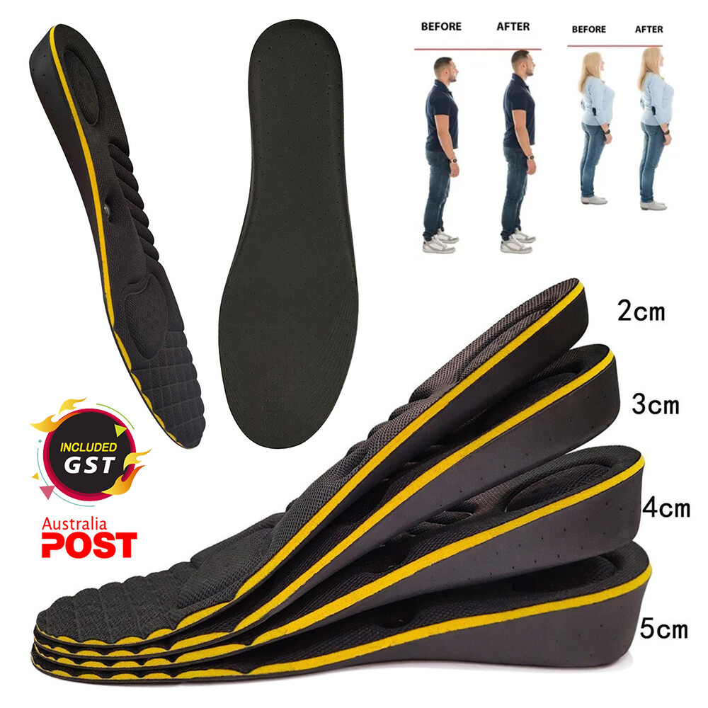 Memory Foam Height Increase Heel Gel Men Shoes Insoles Inserts Taller Lifts Pad