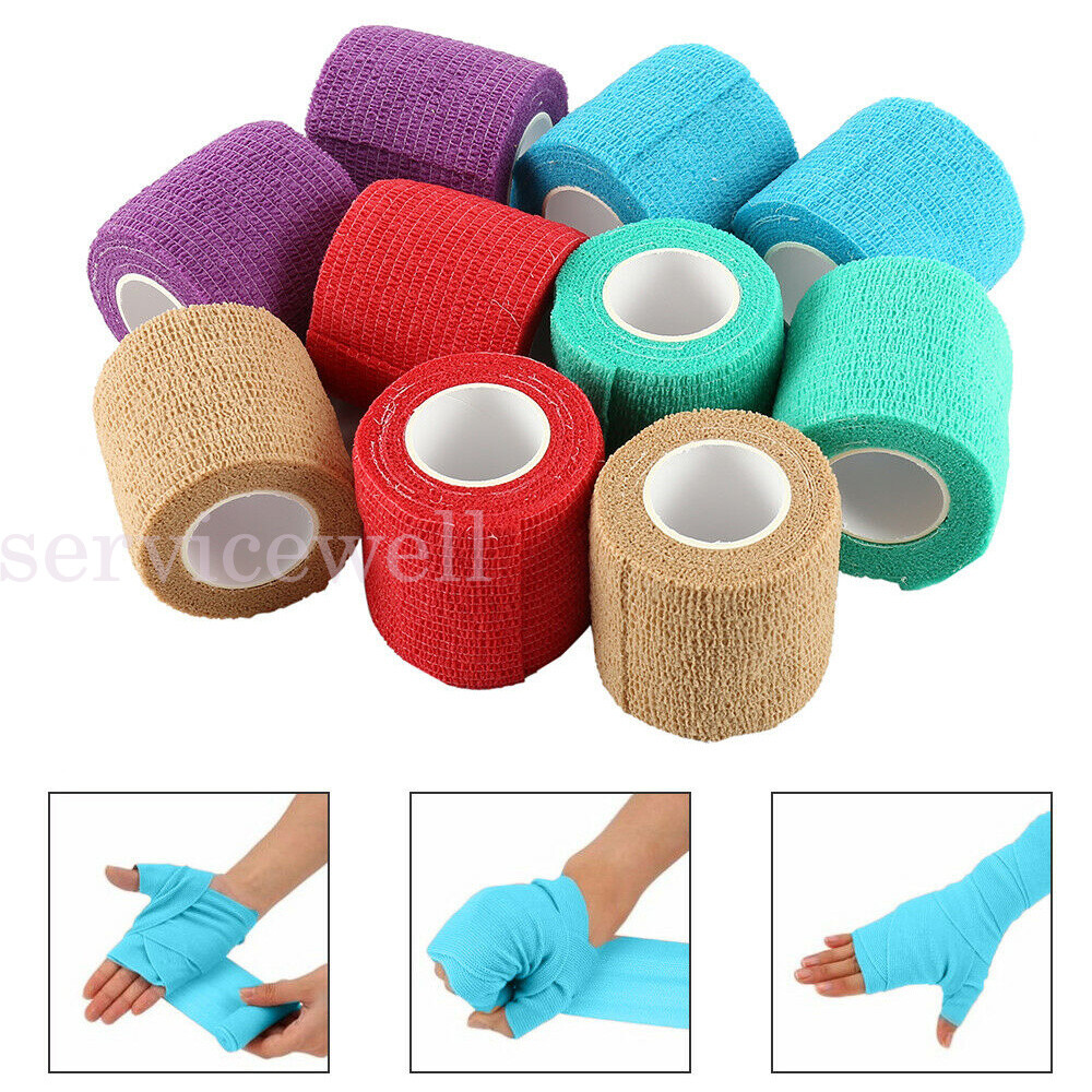 Waterproof Self Adherent Cohesive Horse Bandage Pet Vet Wrap Tape Bulk Stretch