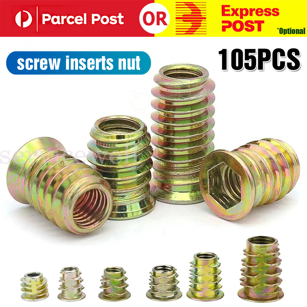 105 X M4 M5 M6 M8 M10 Thread Hex Drive Insert Fixing Wood Screw Inserts Nut Box