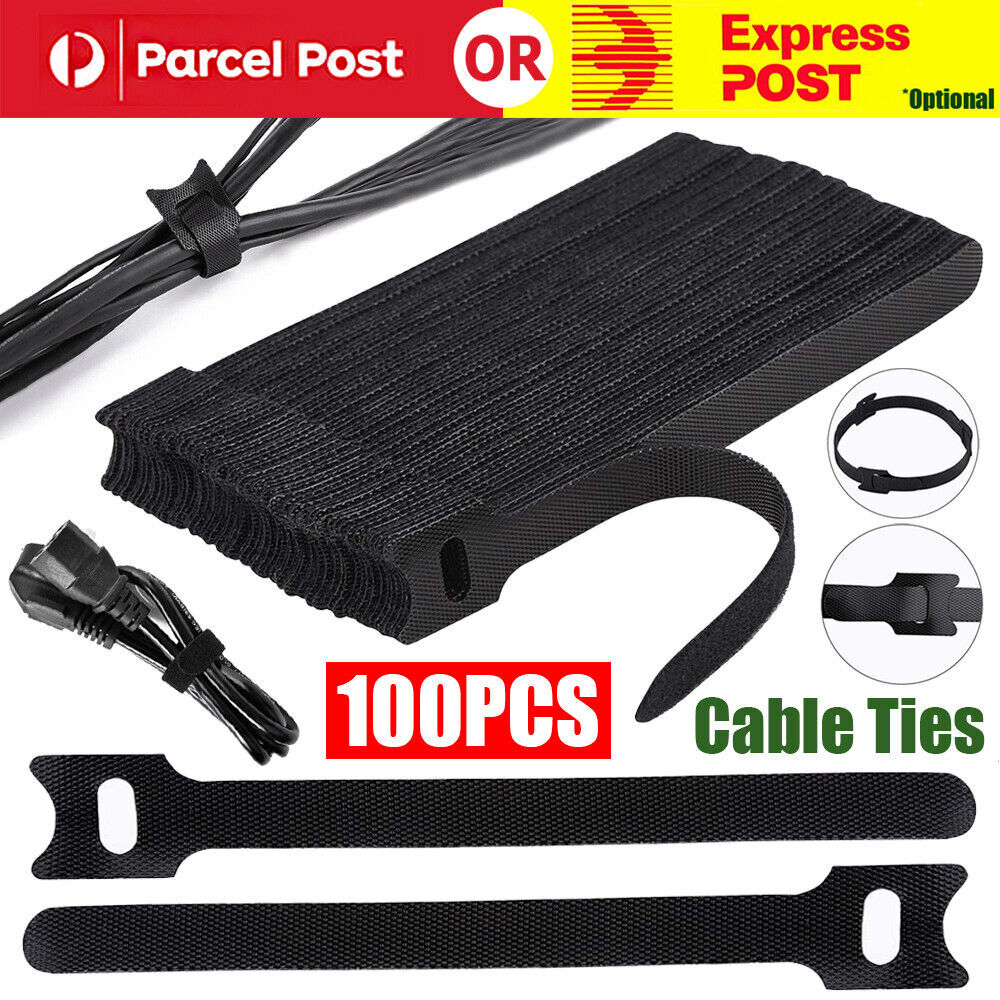 100PCS Cable Ties Zip Reusable Plastic Cable Ties Wire for Organization Bulk