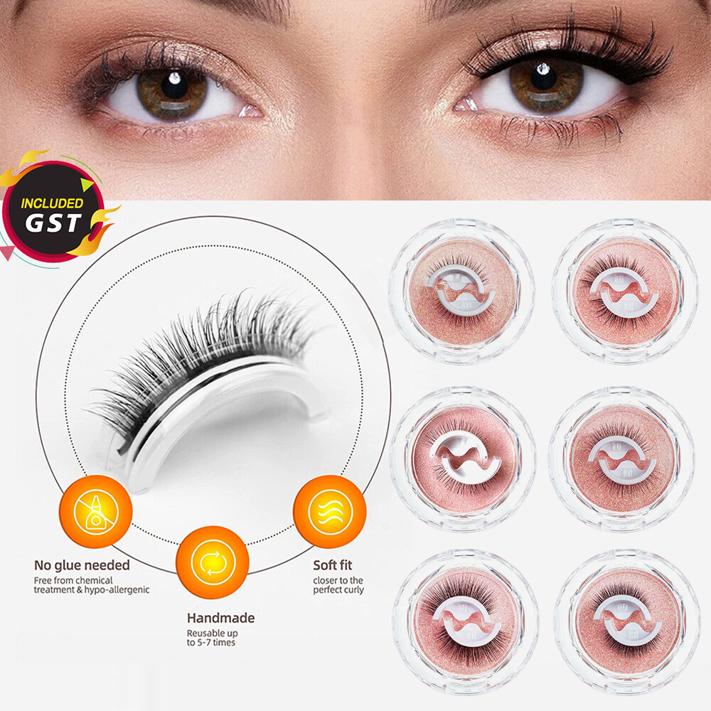 Eyelashes Self-Adhesive Natural Multiple Reversible Glue Free Reusable