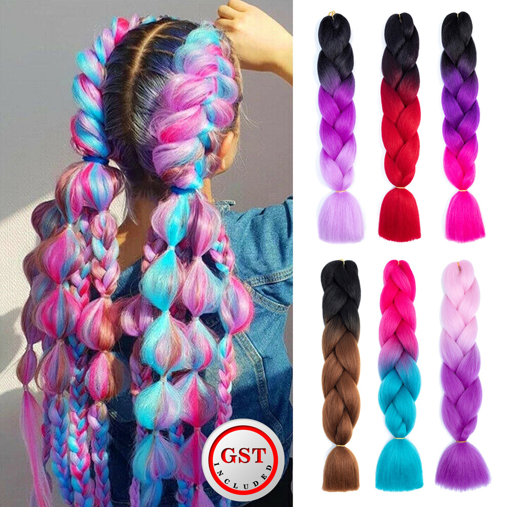 Women Coloured Jumbo Braiding Hair Extensions Braids Twist Hight Temperature