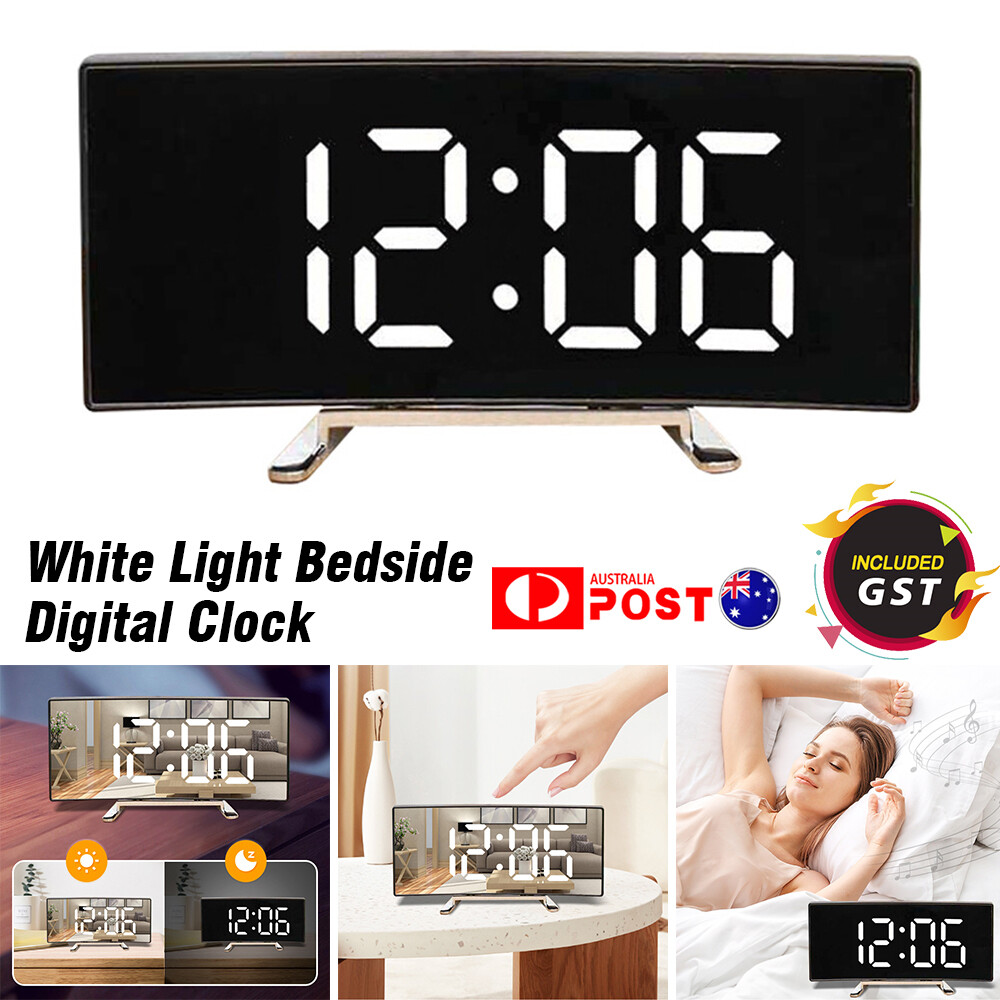 Bedside Digital Clock LED Display Desk Table Time Temperature Alarm Modern Decor