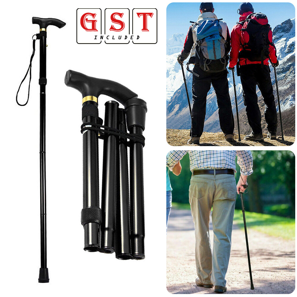 Lightweight Adjustable Folding Walking Stick Travel Cane Non Slip Aluminium