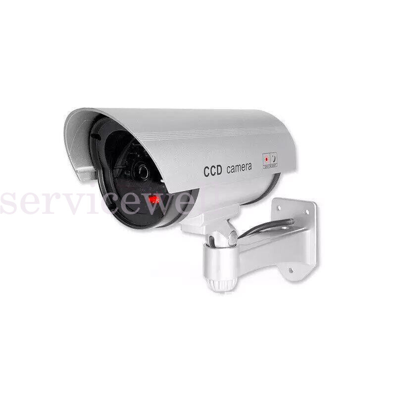 Solar Power Fake Dummy Security CCTV Camera LED Light Outdoor Surveillance