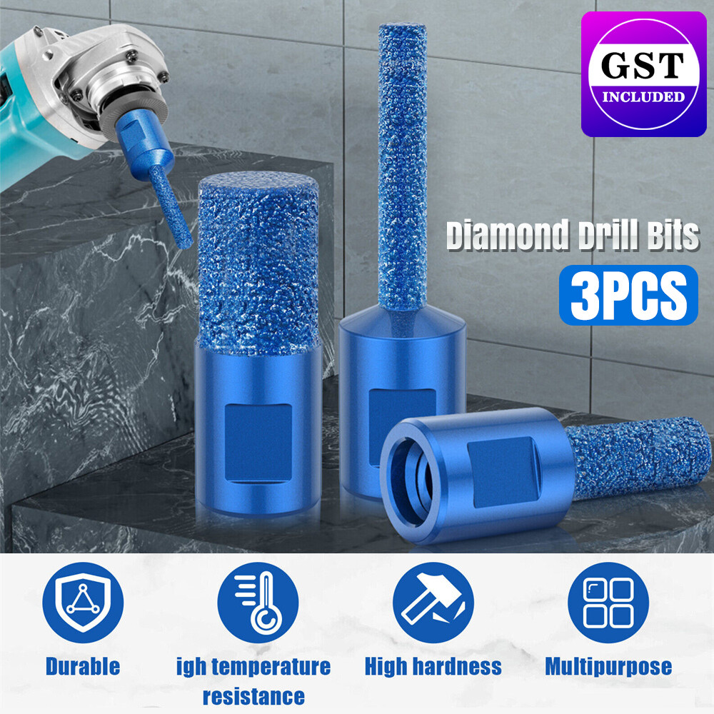 3Pcs Diamond Drill Bits Multipurpose Ceramic Milling Cutter Bit Marble Grinding