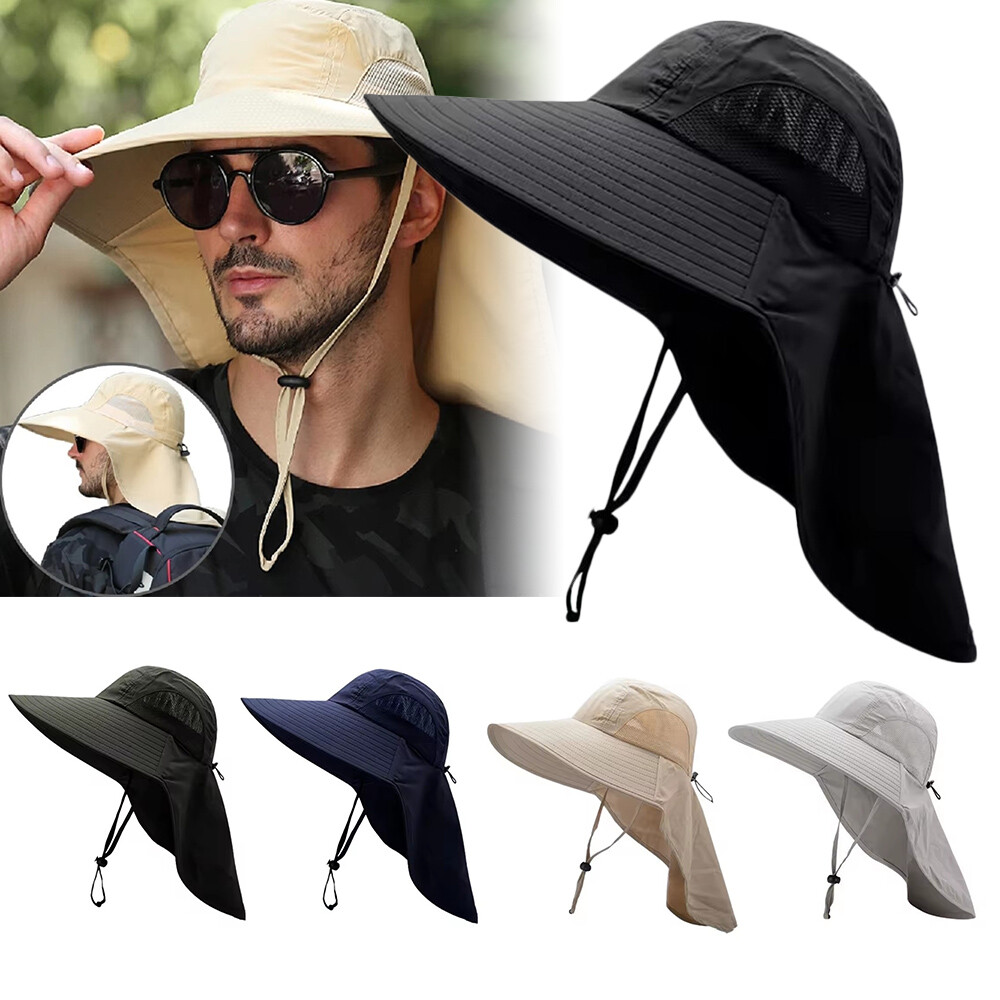 Neck Flap Cap Unisex Outdoor Sport Fishing Hat Sun Protection Wide Brim Cover~