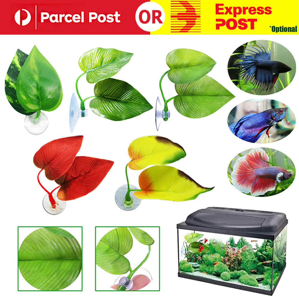 Aquarium Artificial Leaf Decors Fish Tank Leaves Bed Fish Resting Hammock Holder