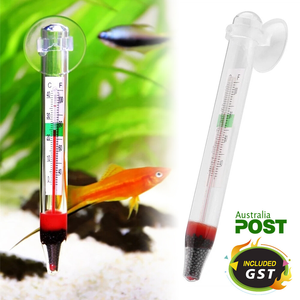 Aquarium Thermometer Meter Fish Tank Water Temperature With Suction Cup Glass