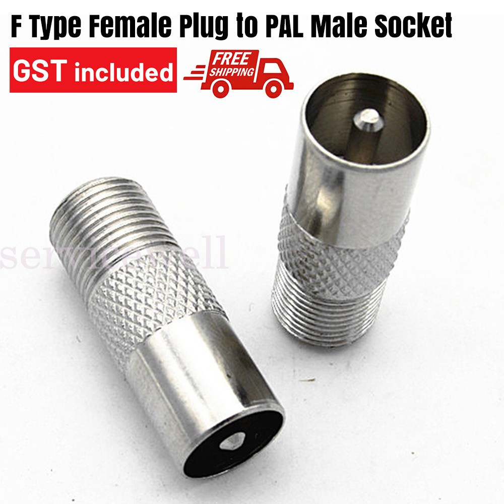 F-Type Male to PAL Female Socket TV Antenna Cable Connector Adaptor RG6 Adapter
