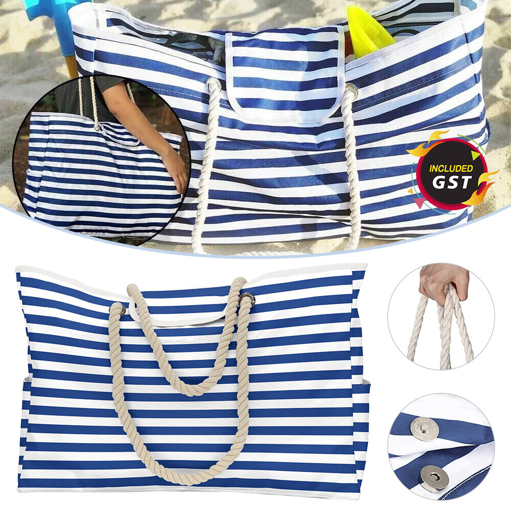 Extra Large Beach Bag Waterproof Sandproof Lightweight Durable Beach Tote Bag