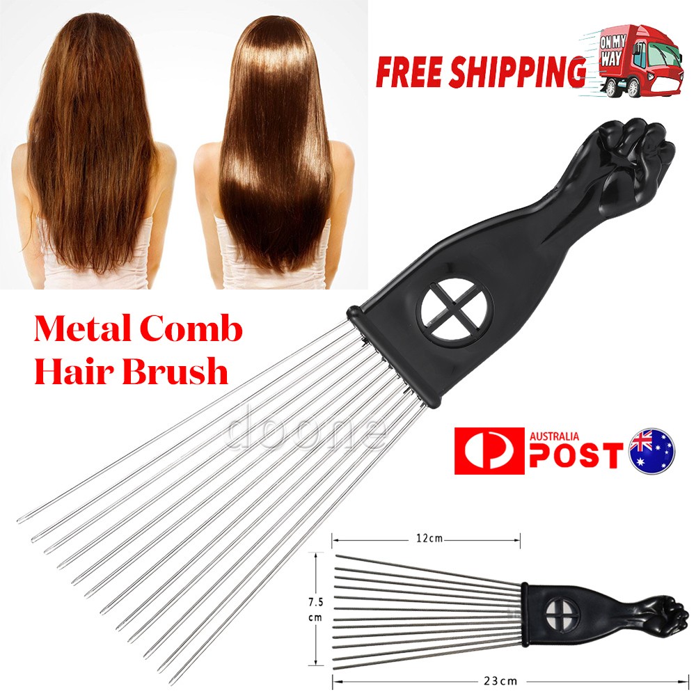 Detangle Metal Tooth Hair Comb Wig Afro Braid Pick Sector