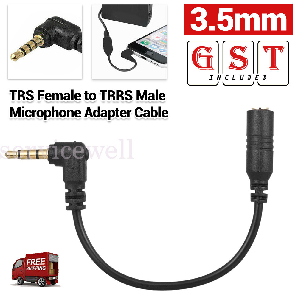3.5mm TRS Female to TRRS Male Microphone Adapter Cable For iPhone/Android/iPad