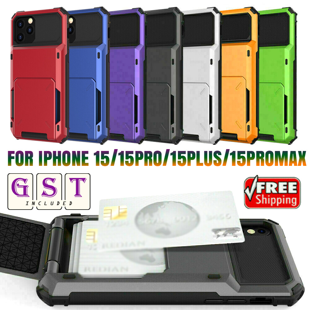 7 Colors Shockproof Wallet Card Holder Case For iPhone 15 15pro 15plus 15promax