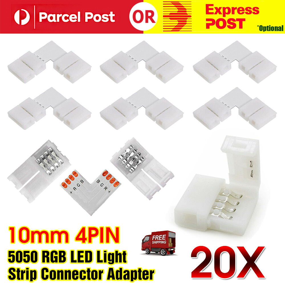 20PCS 10mm 5050 RGB LED Strip Light Corner Connector Adapter 90° Joint LD1278