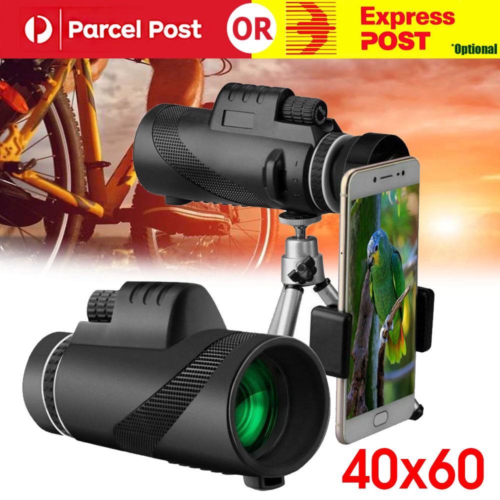 40 X 60 HD Black Telescope Pocket Outdoor Low Light Night Green Film Monocular
