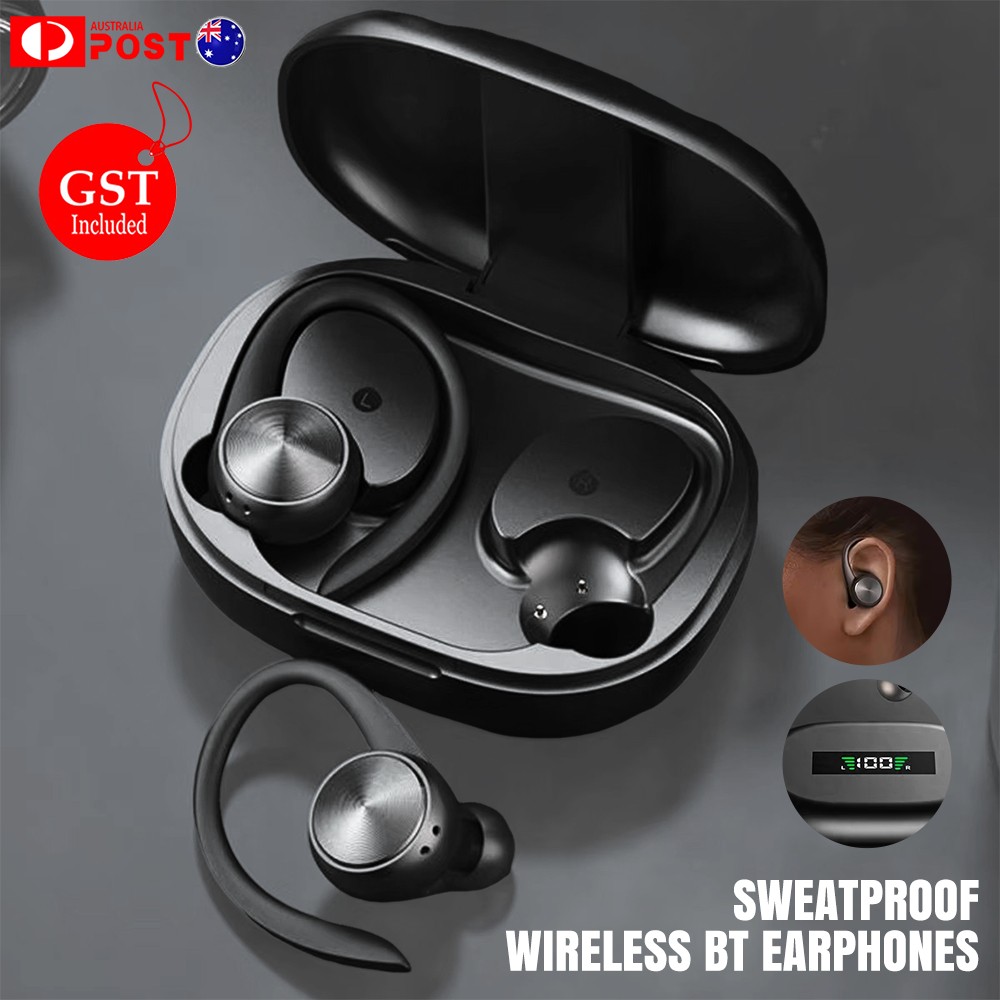 Sweatproof Wireless Bluetooth Earphones Headphones Sport Gym Earbuds with Mic