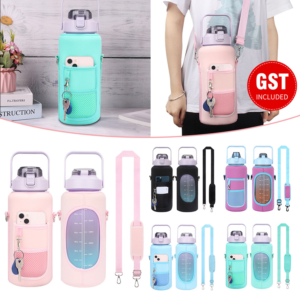 Portable Water Bottle Cover With Strap Drink Sport Cup Case Pouch Carrier Holder