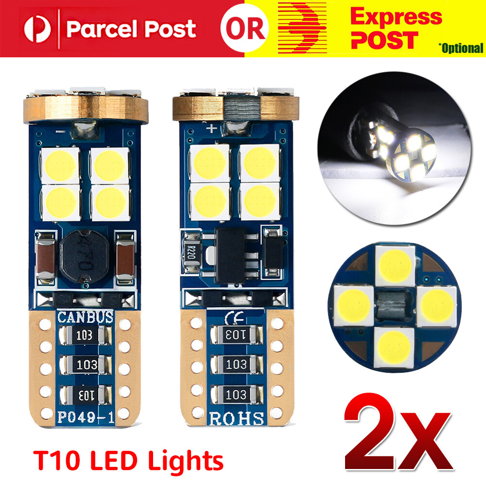 2PCS T10 Headlight Driving Light Bulb LED Display 3030 Canbus Decode White Light