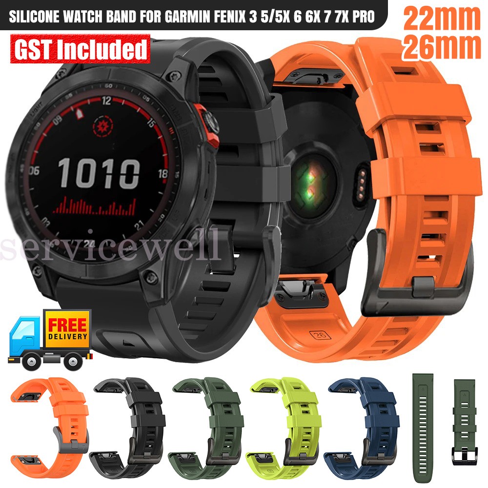 Silicone Band Replacement Strap For Garmin Fenix 3 5/5X 6 6X 7 7X Pro 965
