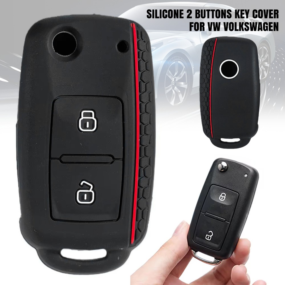 Silicone 2 Buttons Key Remote Cover For VW Volkswagen Transporter T5 T6 Golf MK4