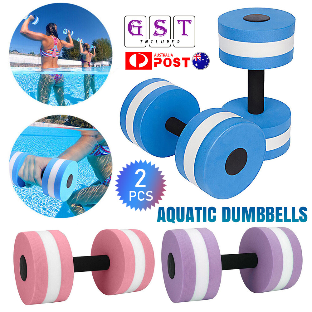 2Pcs EVA Foam Dumbbell Water Pool Weight Aerobics Medium Aquatic Barbell Fitness