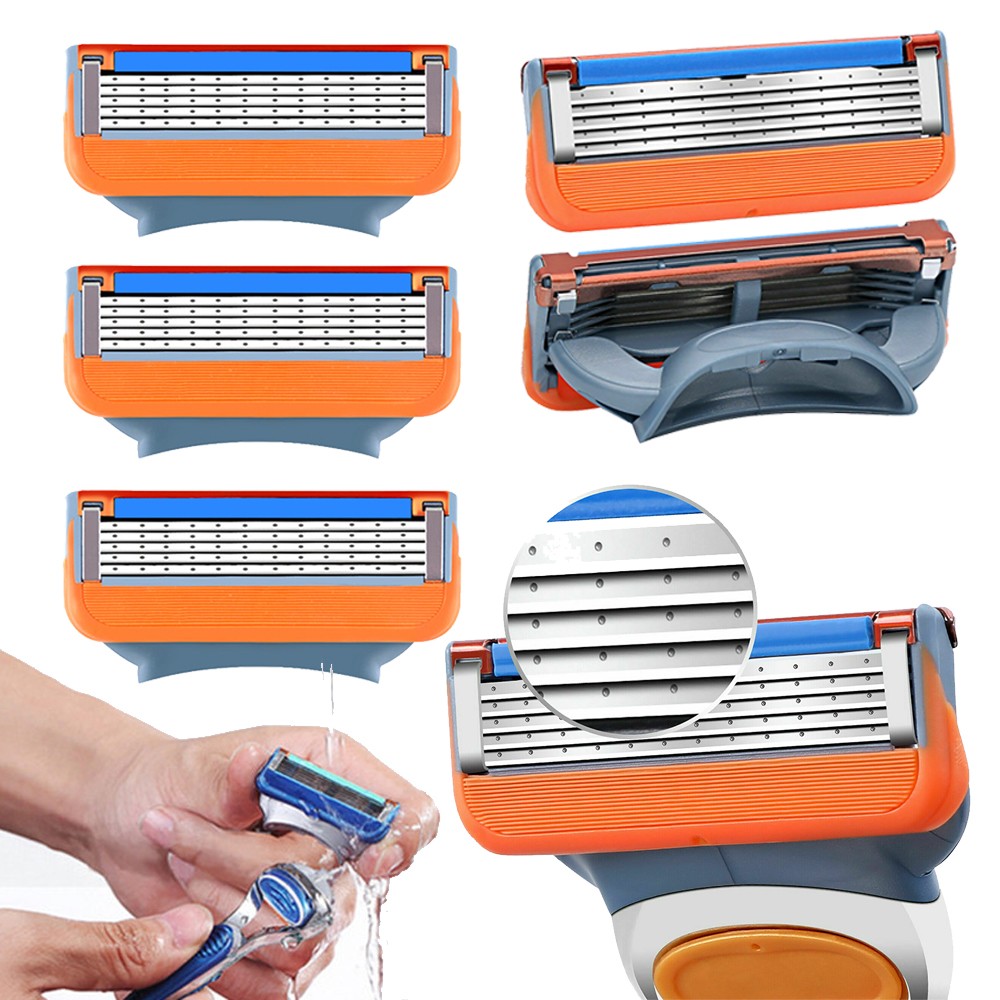 4pcs Blades 5 Razors For Gillette Fusion Power ProGlide Shaving Replacement