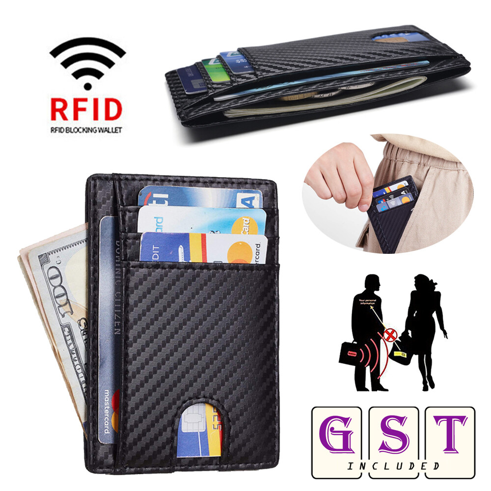 2x RFID Blocking Purse Flip PU Leather Wallet Slim Credit Card Holder Money Clip