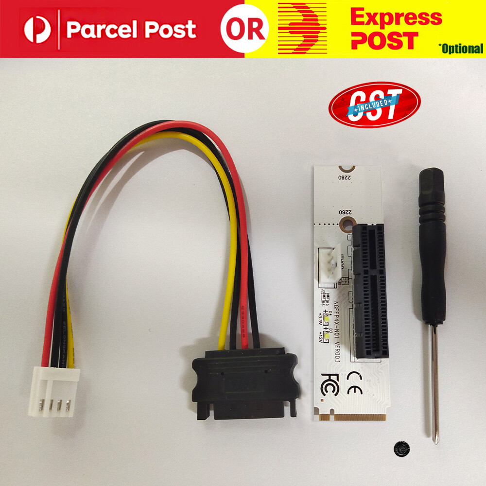 NGFF M.2 to PCI-E 4X Riser Card M2 Key M to PCIe X4 Adapter with LED Voltage IV6