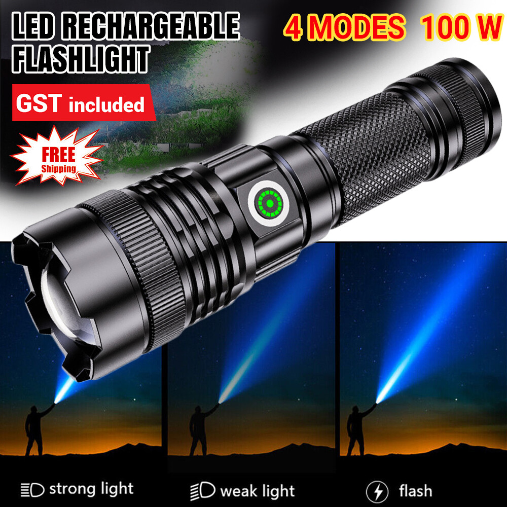1000000 Lumen LED Torch COB Flashlight Work Light Rechargeable