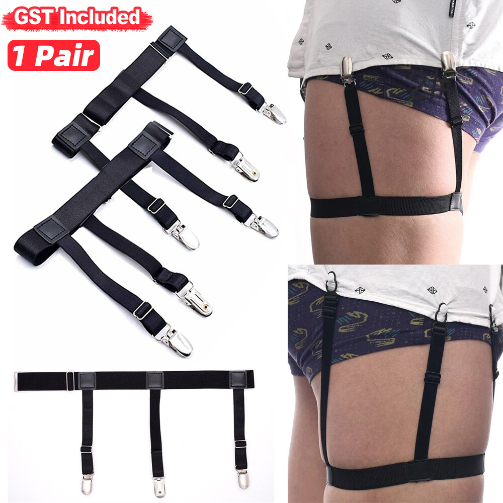 1 pair Mens Shirt Stays Holder Garters Suspenders Military Uniform Non-slip Sock