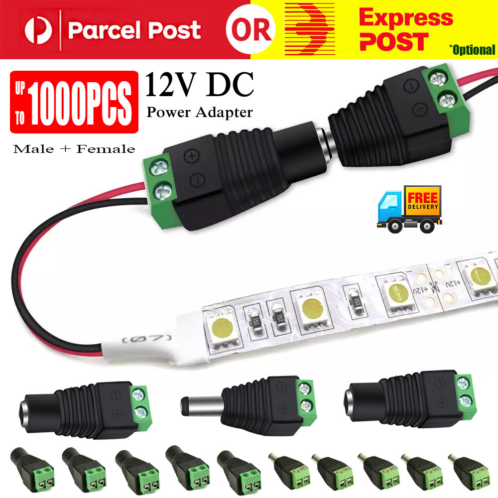 12V DC Power Adapter For CCTV Camera Male Female Connector Plug Jack Cable OZ