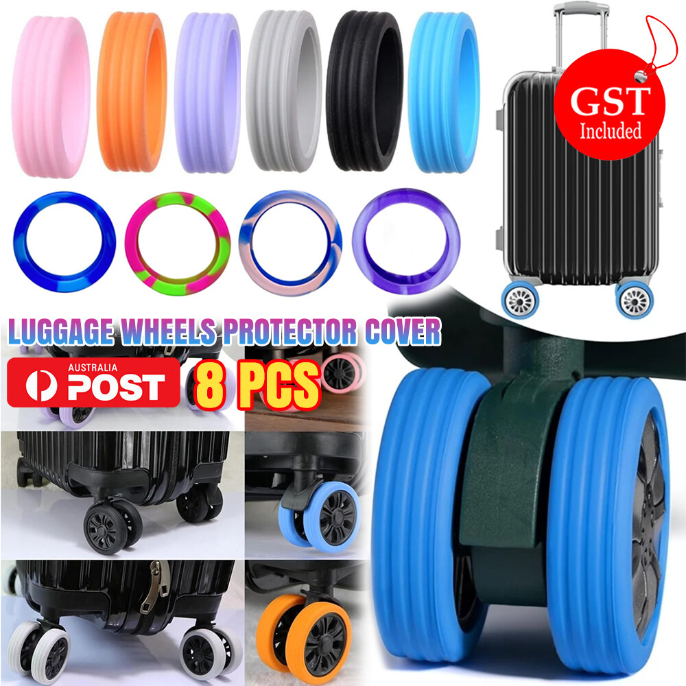8pcs Luggage Wheel Covers Noise Reducing Silicone Suitcase Wheels Protectors