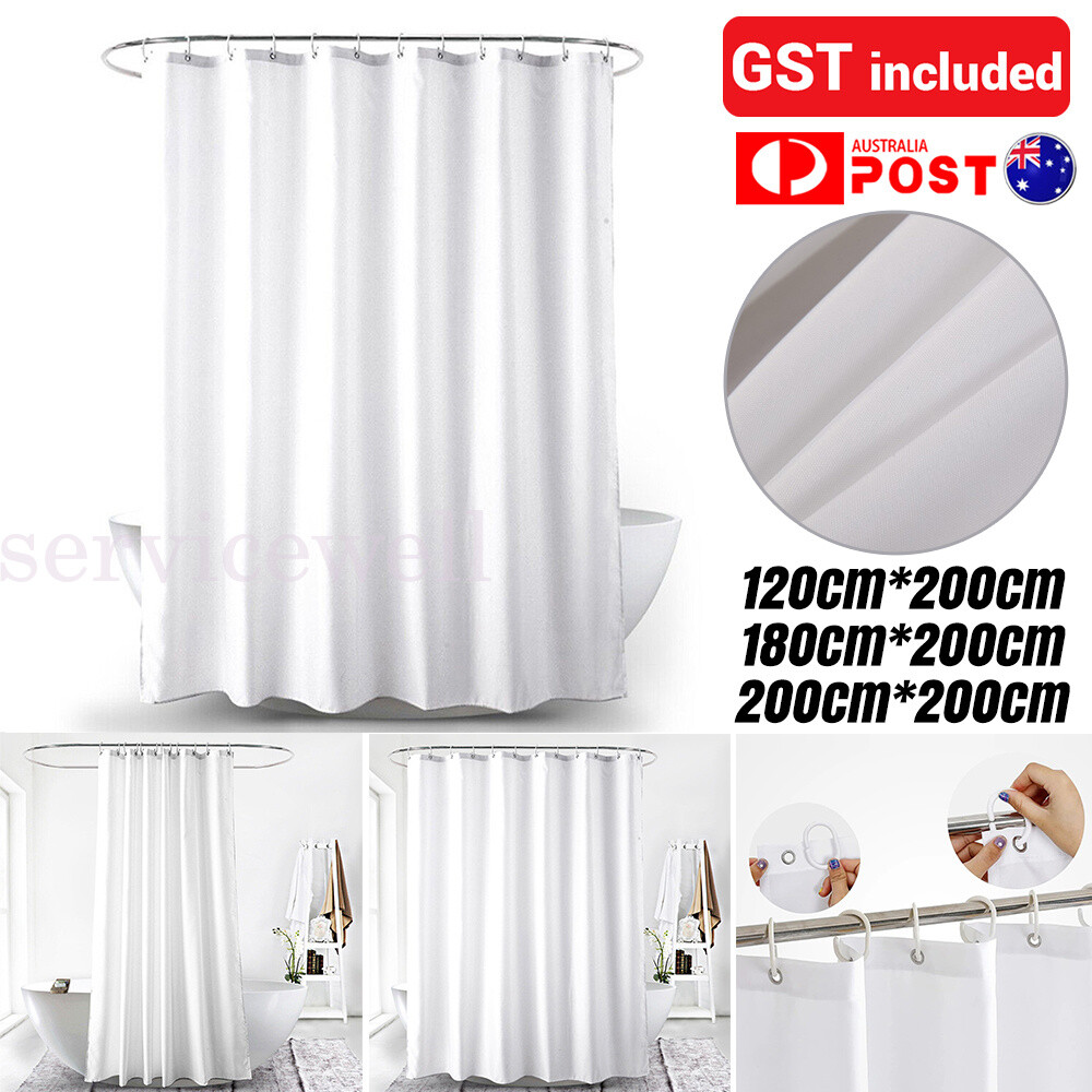 Extra Long Fabric Shower Curtain Waterproof w/ Hooks Bathroom Decorative Curtain