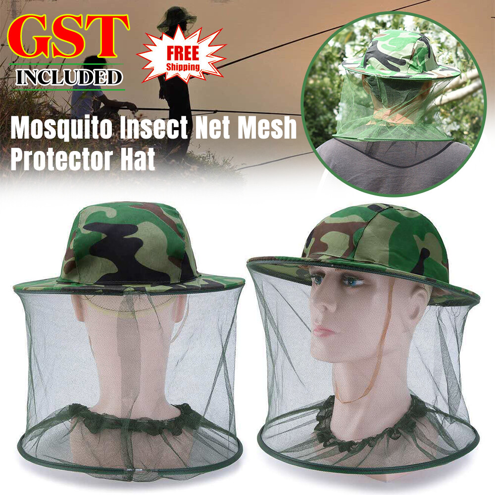 2Pcs Mosquito Insect Head Net Mesh Protector W/ Hat Fly Bee Fishing Camping